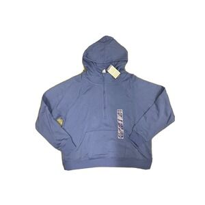 NWT Members Mark Womens Ribbed Half Zip Hoodie Purple Size Large